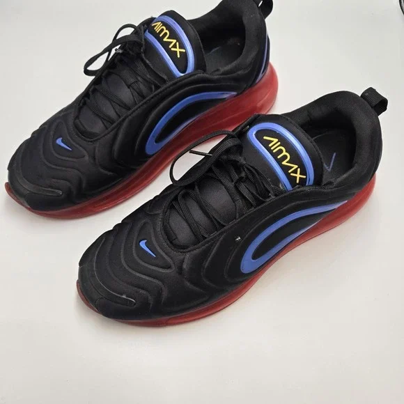 Nike Air Max 720 Shoes Mens 11.5 Black Red Running Trainer Sneakers AO2924-014 *
